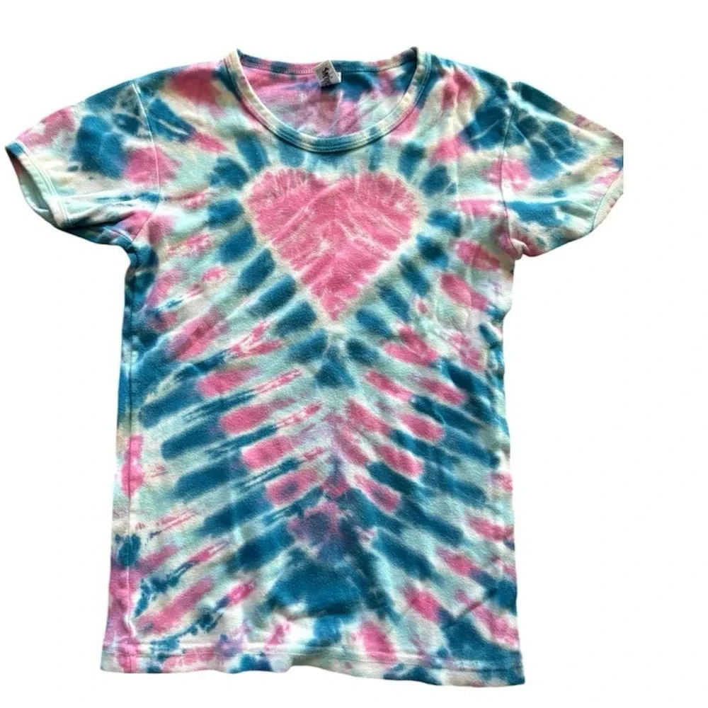 AMERICAN APPAREL GUC GIRLS PINK BLUE WHITE TOP SHIRT TSHIRT FALL SUMMER SZ S